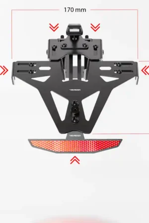 A Buon Prezzo Portatarga regolabile per Kawasaki ZX-6R 03-04 / Z 750 04-06 / Z 1000 03-06, con luce targa (omologato E)