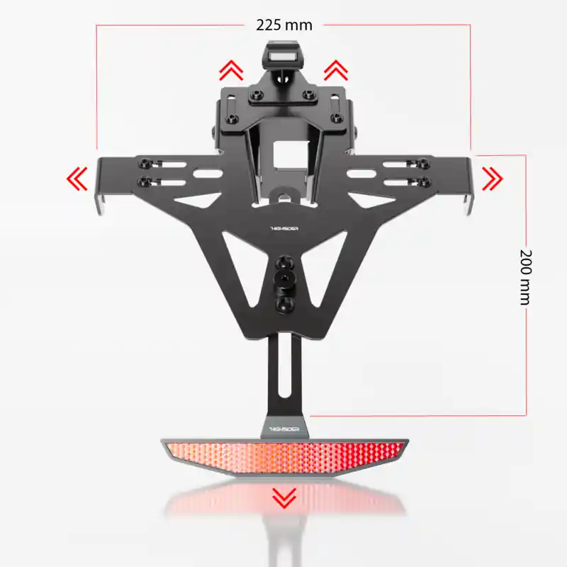 Ultime Pezzi Portatarga regolabile per Yamaha MT-10 16-, con luce targa (omologato E)