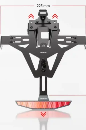 A Buon Prezzo Portatarga regolabile per Kawasaki Z 125 19- / Ninja 125 19-, con luce targa (omologato E)