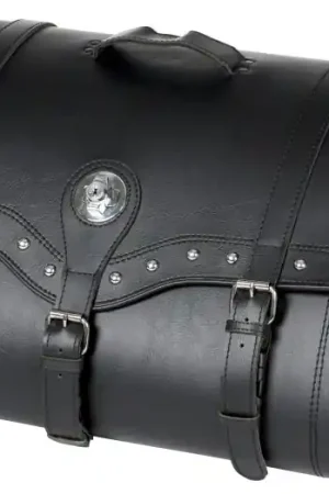 Valigia Highway Hawk "Memphis large" (1 pezzo) in ecopelle nera con rivetti H = 33cm L = 58cm P = 35cm - 67 litri Ultime Pezzi