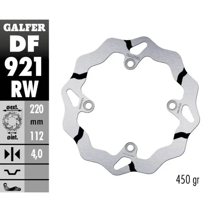 Quantità Limitata Disco freno posteriore Galfer Race Sherco 450 SEF-R 15-25