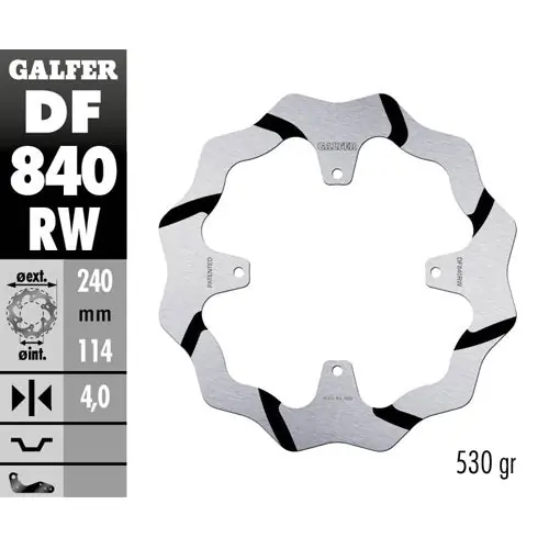 Di Tendenza Disco freno posteriore Galfer Race Tm EN 125 15-25