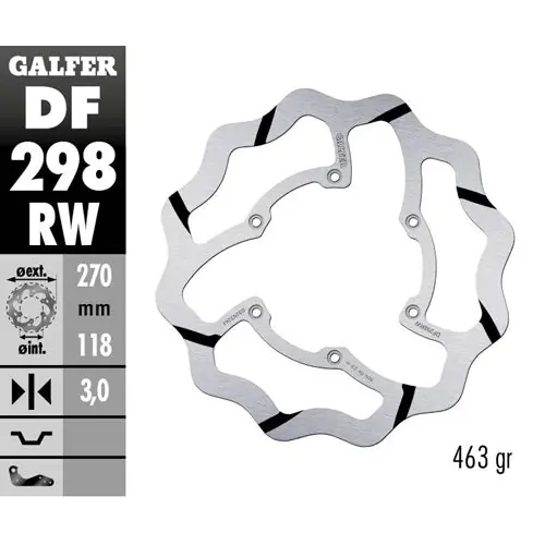 Disco freno anteriore Galfer Race Yamaha YZ 125 01-16 maggiorato Reso Gratuito