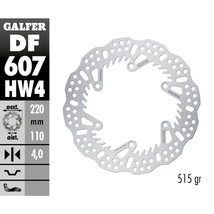Disco freno posteriore Galfer Shark Gas Gas MC-F 250 21-25 - 4 mm A Buon Prezzo