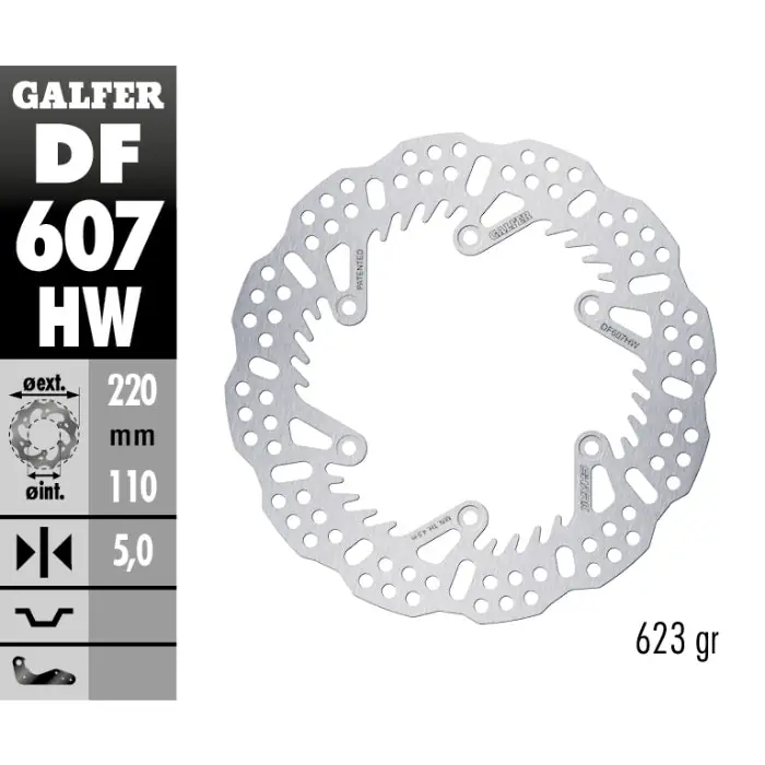 Prezzo Scontato Disco freno posteriore Galfer Shark Gas Gas MC-F 350 22-25 - 5 mm