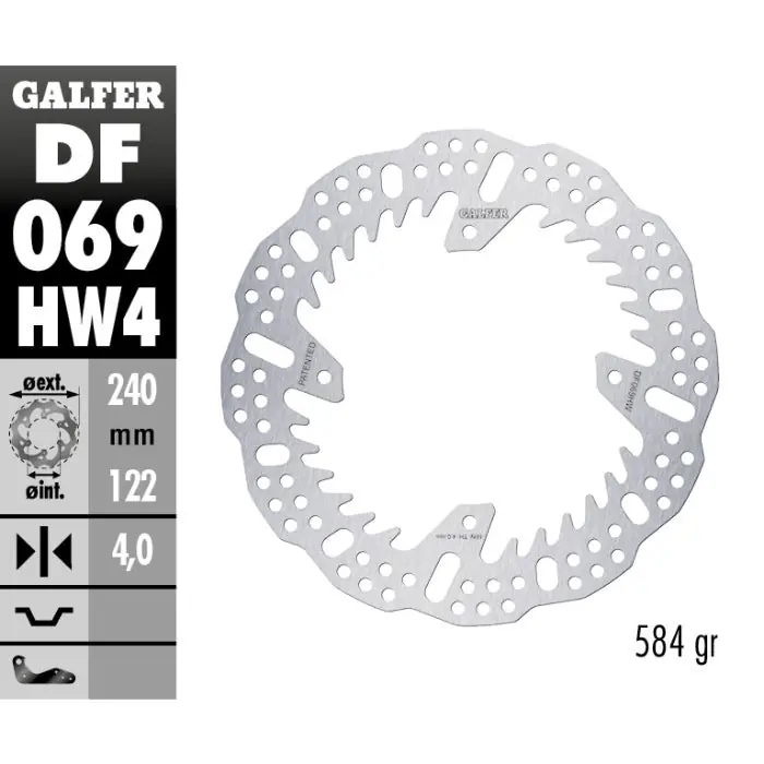 Nuova Collezione Disco freno posteriore Galfer Shark Honda CRF 250R 04-25 - 4 mm