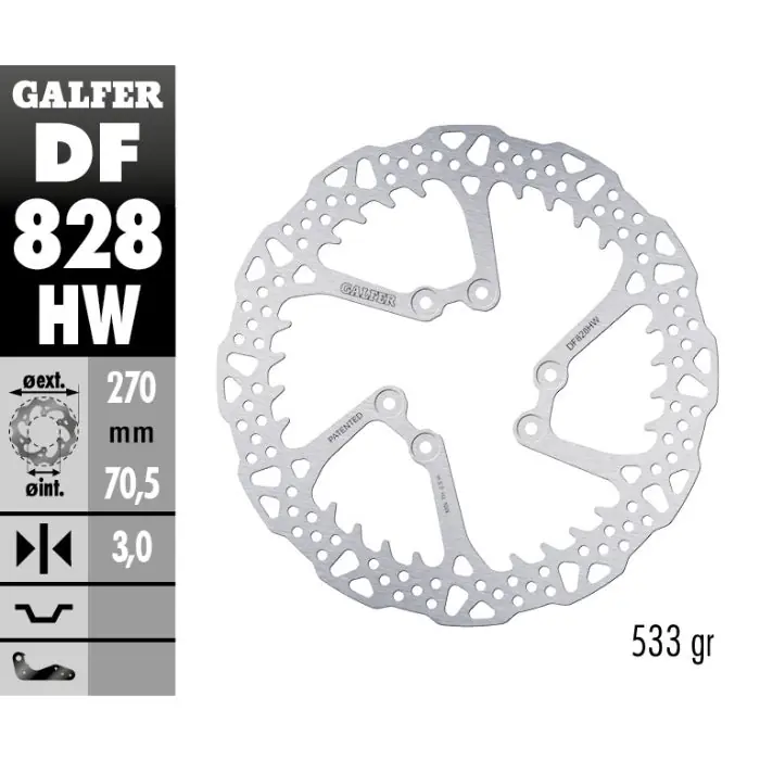 Disco freno anteriore Galfer Shark Tm EN 300 04-25 Prezzo Di Fabbrica