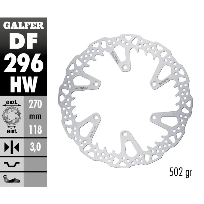 Disco freno anteriore Galfer Shark Yamaha YZ 250 17-25 Spedizione Gratuita
