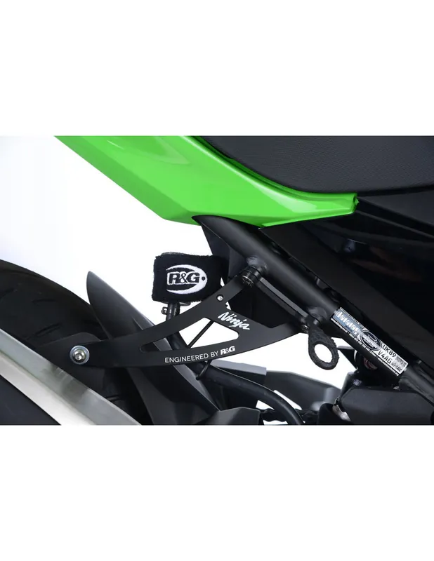 Popolare Staffa supporto scarico + piastra fori pedane posteriori - Kawasaki Ninja 400 / Ninja 250 '18- / Z400 '19- / Z250 '19-
