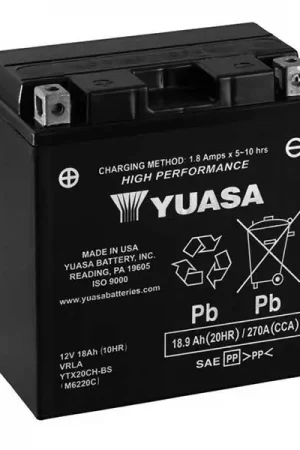 A Buon Prezzo Batteria Moto YUASA YTX20Ch-BS (Sigillata Con Acido A Corredo) 12V/18Ah