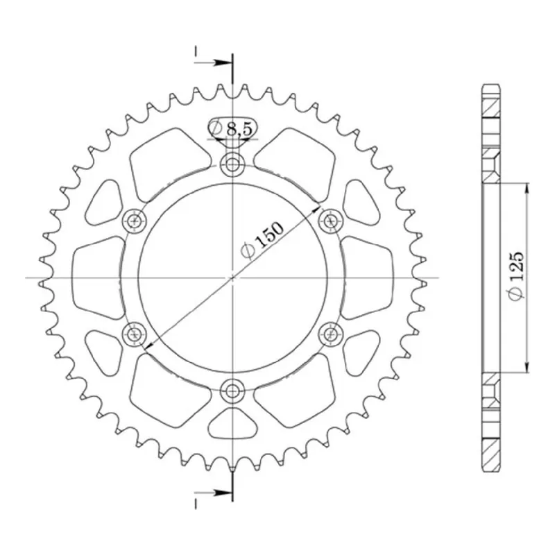 Corona in alluminio 49 denti passo 520 HUSQVARNA FC 4T 450 CC 20 Popolare