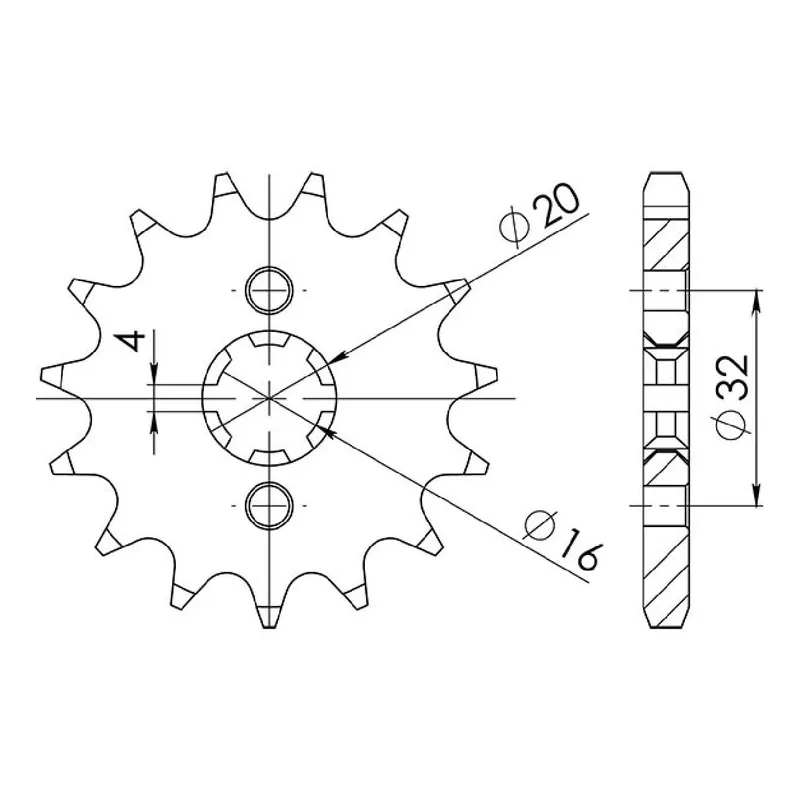 Pignone in acciaio 14 denti passo 428 BETAMOTOR RR 4T LC 125 CC 10/17 Direttamente Dal Produttore