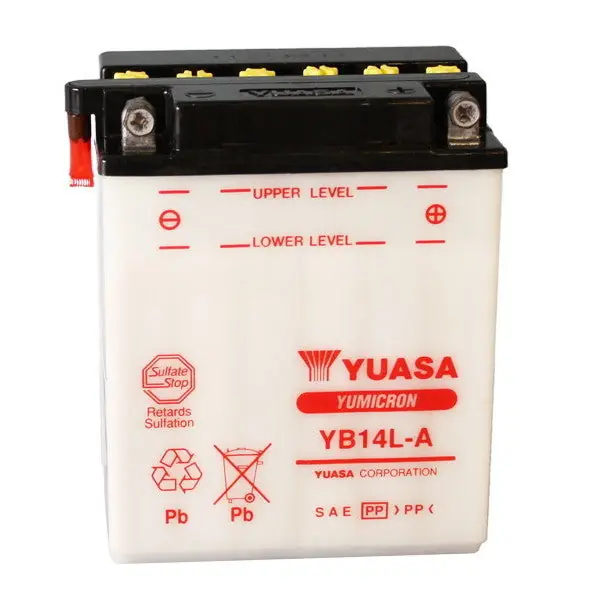 Batteria Moto YUASA YB14L-A 12V/14Ah senza acido a corredo Ordina Subito