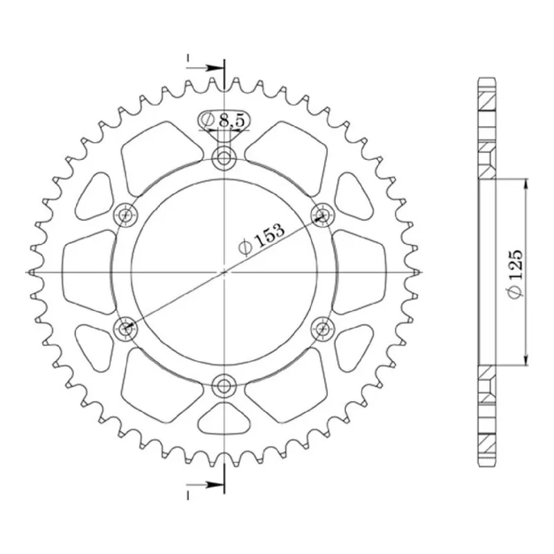 Popolare Corona in alluminio 53 denti passo 520 HM CRE X IE 290 CC 07/08