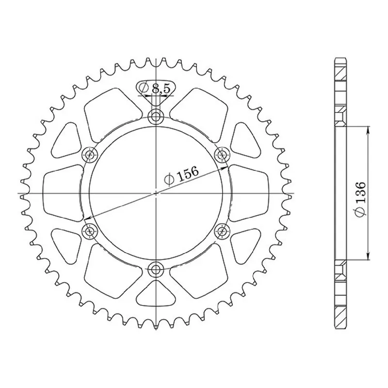 Corona in acciaio 42 denti passo 520 GAS GAS FSE SM 450 CC 03/09 A Buon Prezzo