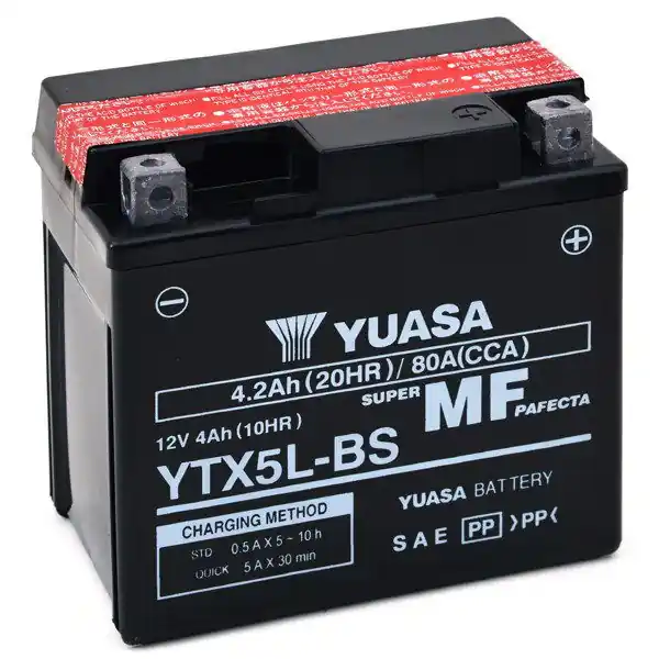 Compra Adesso Batteria Moto YUASA YTX5L-BS (Sigillata Con Acido A Corredo) 12V/4Ah