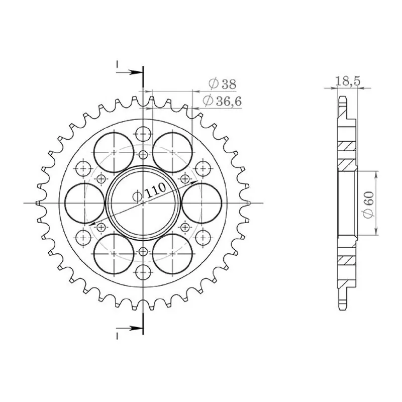Bestseller Corona in acciaio 40 denti passo 530 DUCATI Multistrada 1200 CC 10/17