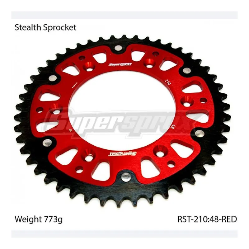 Novità Supersprox Corona alluminio STEALTH RST Rossa 520 48 denti HM CRE F R 450 CC 03