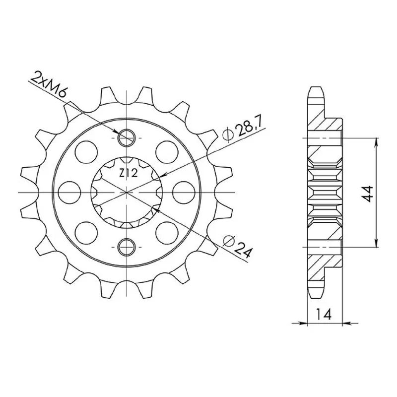 Pignone in acciaio 16 denti 525 HONDA XRV Africa Twin (RD04/RD07) 750 90/92 Quantità Limitata