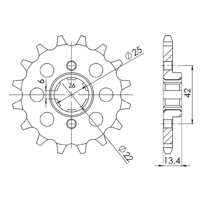 Direttamente Dal Produttore Pignone in acciaio 15 denti passo 525 HONDA CB S (G/J) (NC22) 350 CC 86/90