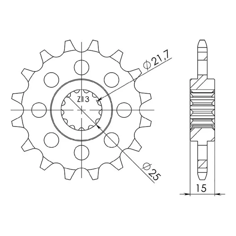Di Tendenza Pignone in acciaio 14 denti 525 TRIUMPH Speed Four (T801/811-T806LB) 600 03/05