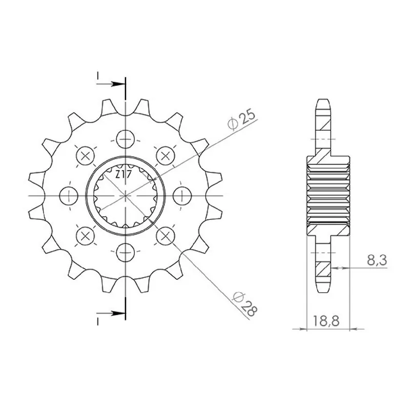 Pignone in acciaio 16 denti passo 520 APRILIA ETV Caponord/ABS 1000 CC 01/11 Nuovo Arrivo