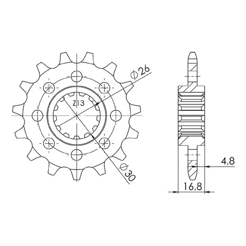 Pignone in acciaio 15 denti passo 520 HONDA CB F (RC47) 650 CC 14/16 Pagamento Sicuro
