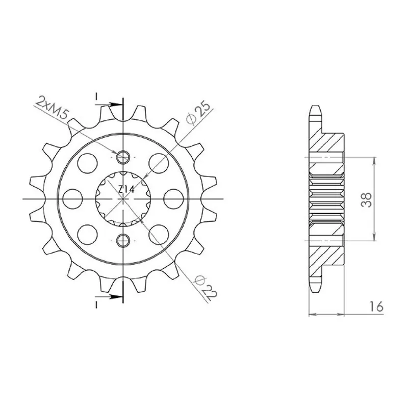 Pignone in acciaio 14 denti passo 520 DUCATI 748 BIP 748 CC 95/03 Offerta