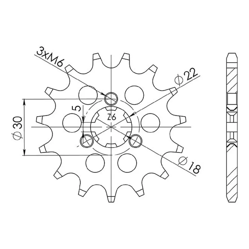 Prezzo Di Fabbrica Pignone in acciaio 12 denti passo 520 KAWASAKI KX 125 CC 00/02