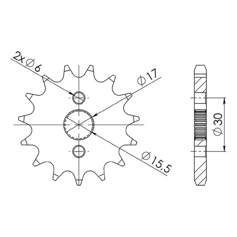 Prezzo Basso Pignone in acciaio 15 denti passo 428 HONDA XR R (DE02A) 70 CC 00/03